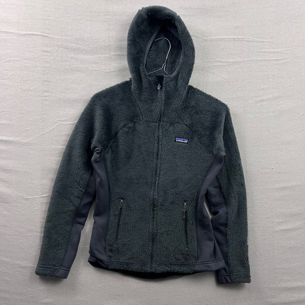 Y2K Patagonia R2 Fleece Hoodie Women Small Gray Full Zip Regulator Jacket